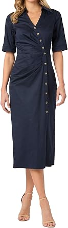Shoshanna Womens Navy Stretch Bengaline Margo Dress