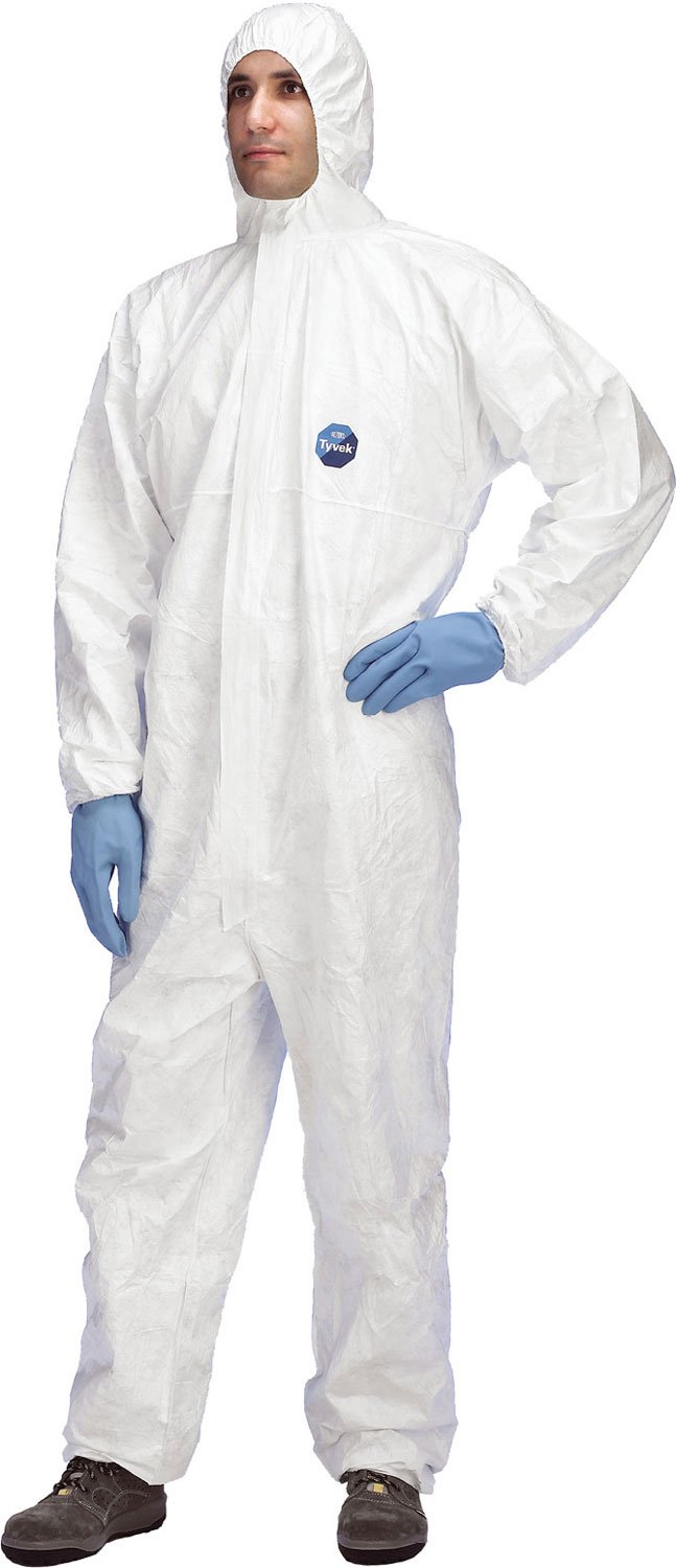 DuPont Size: XL - Model CHF5 Disposable Tyvek White Coverall Suit