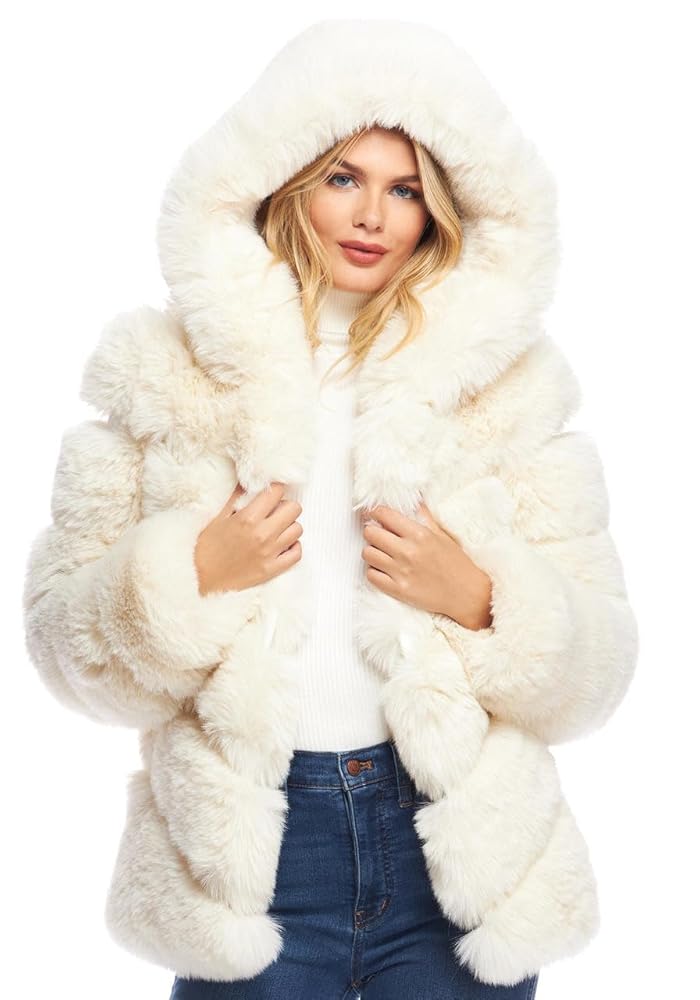 Fabulous-Furs Donna Salyers Ivory Fox Faux Fur Chateau