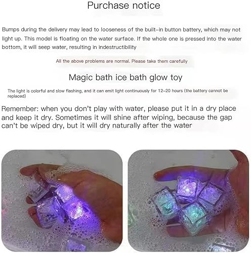 Miniatura 4 de Cubos de hielo con luz LED, paquete de 12 cubos de hielo multicolor intermitentes, reutilizables, brillantes, para bar, club, beber, fiesta, vino,