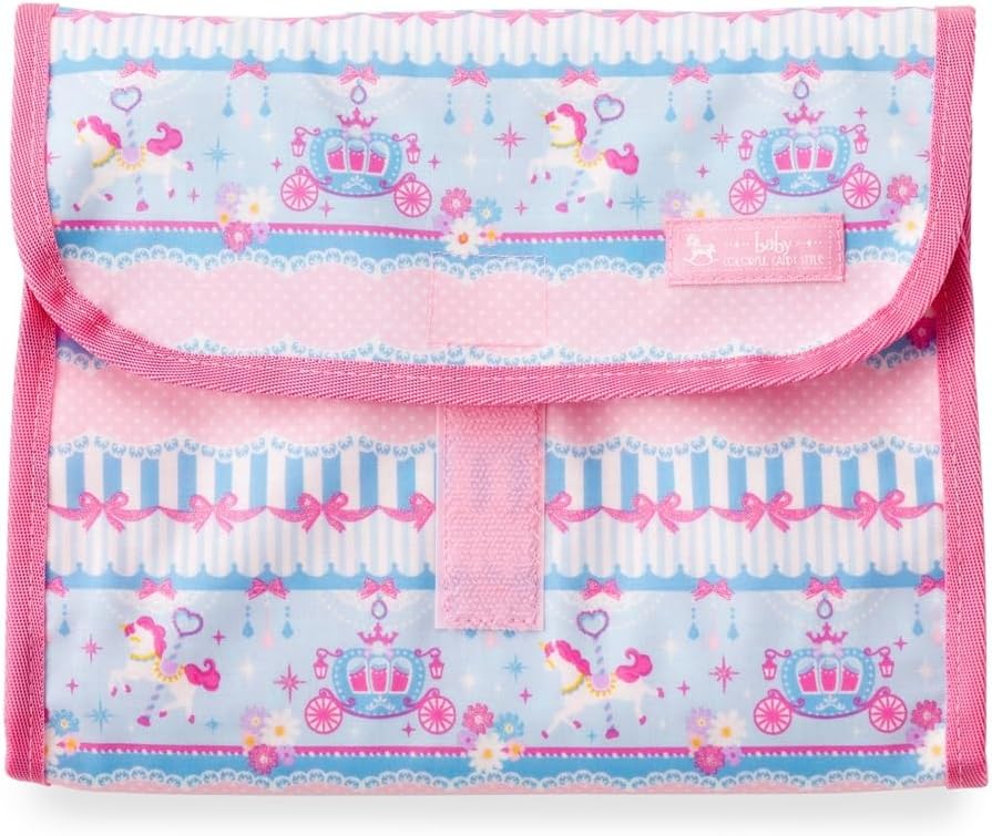 Colorful Candy Style B1404700-NVL2603 Diaper Pouch (Trifolded), Diaper Change, Outings, Lace Tulle and Merrygo Land (Light Blue)