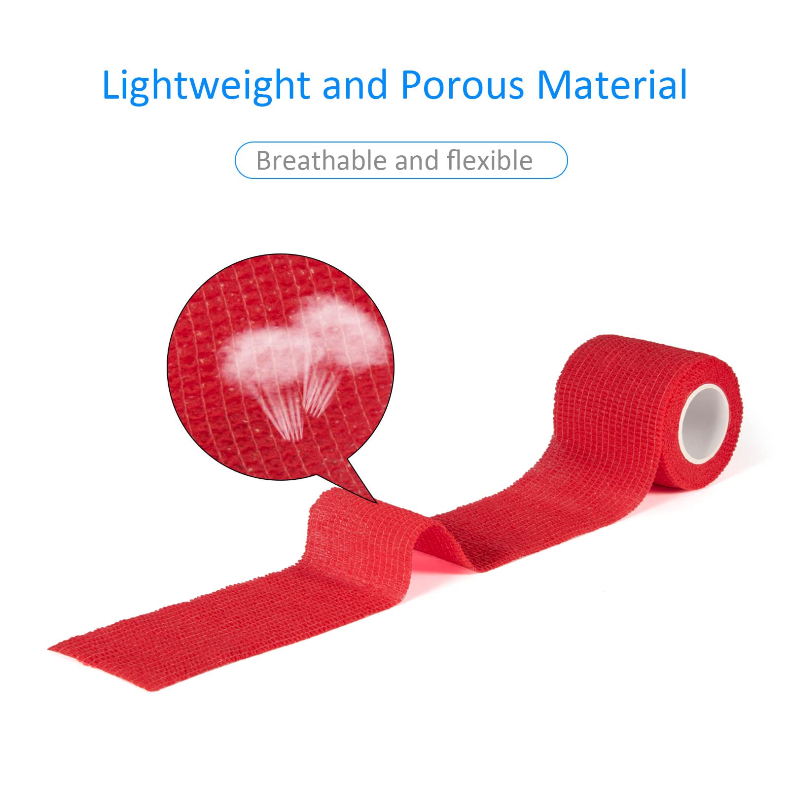 Self Adhesive Bandage Wrap 2 in Elastic Cohesive Bandage Sports Tape Red — Amazon image 5