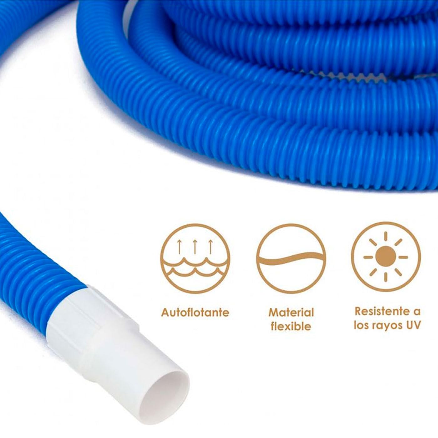Acan Tradineur - Manguera autoflotante de 2 terminales para pisicna, Manguera limpiafondos, depuradoras, filtros de Agua - 5 m x 32 mm