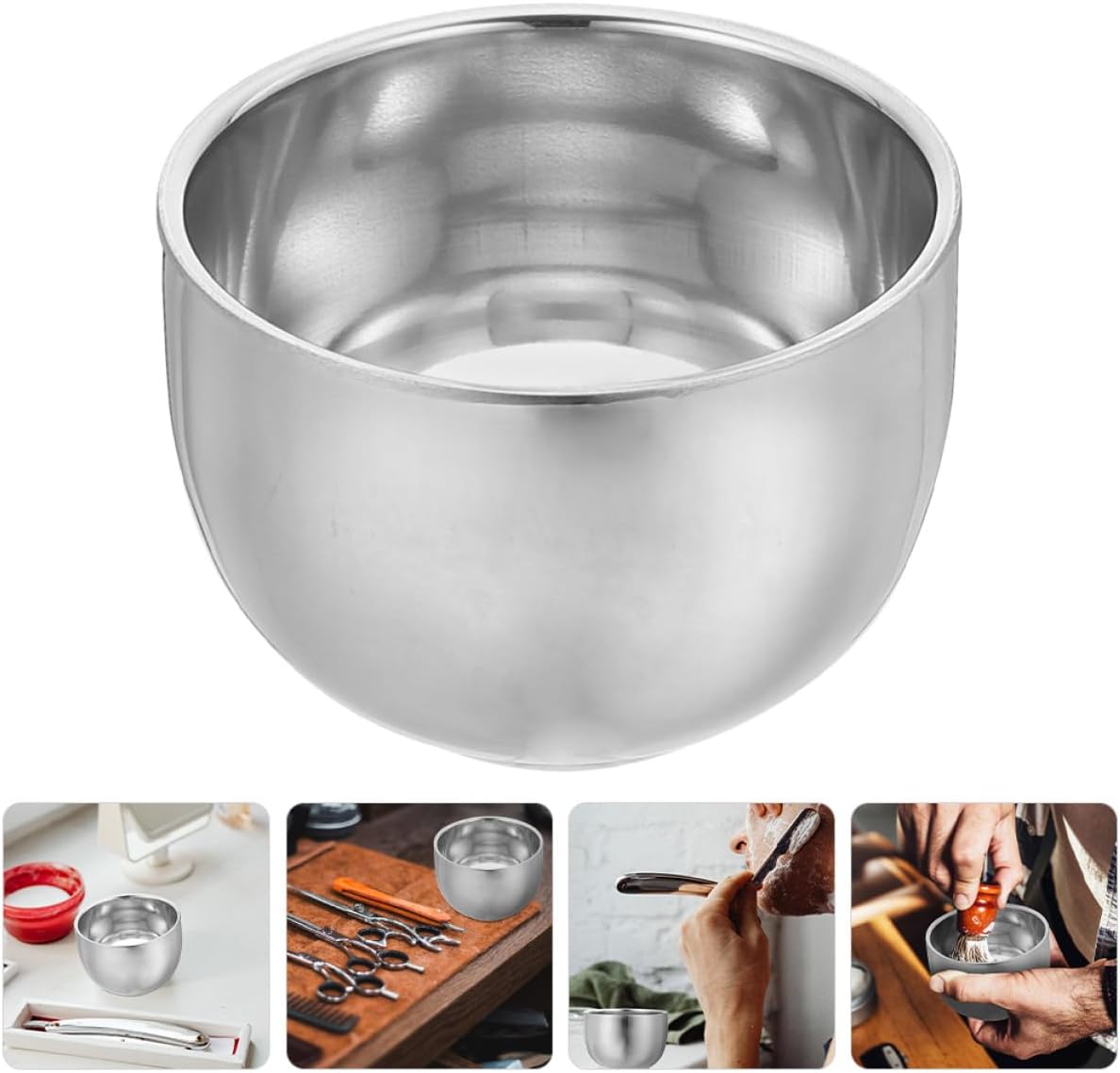 2pcs Stainless Steel Shaving Soap Bowls 200ml Metal Shave Mug with Heat Insulation for Men Wet Shaving Foam Holder Sturdy Shave Soap Dish