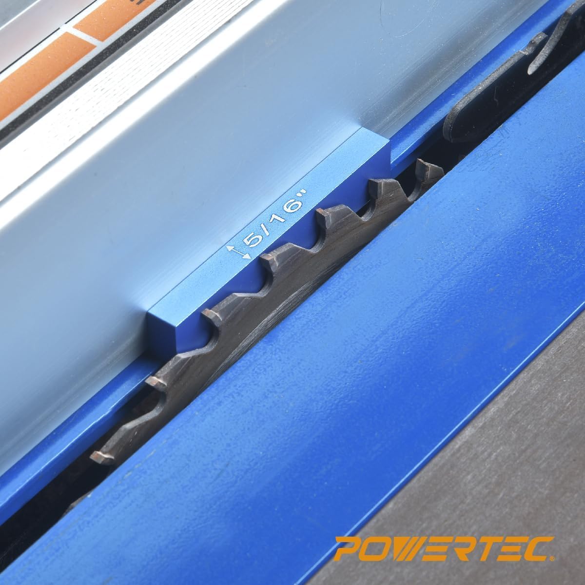 POWERTEC 72050 Lot de 15 blocs d'installation pour fraiseuse et table de défonceuse, scie à ruban, perceuse et jauge de mesure universelle 5 en 1, outil de travail du bois