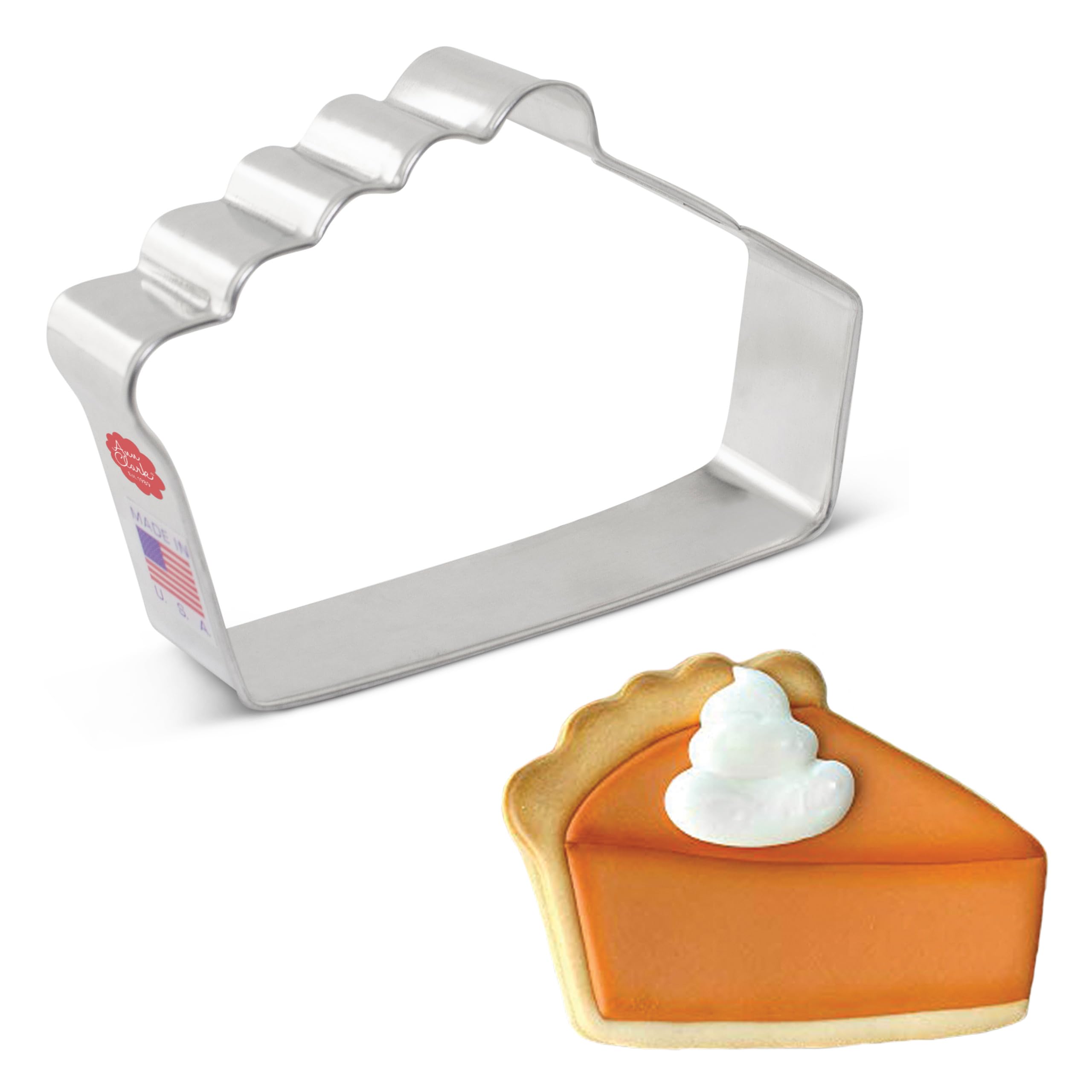 Pumpkin Pie Slice Cookie Cutter 4.5" Made in USA by by Ann Clark Cookie Cutters