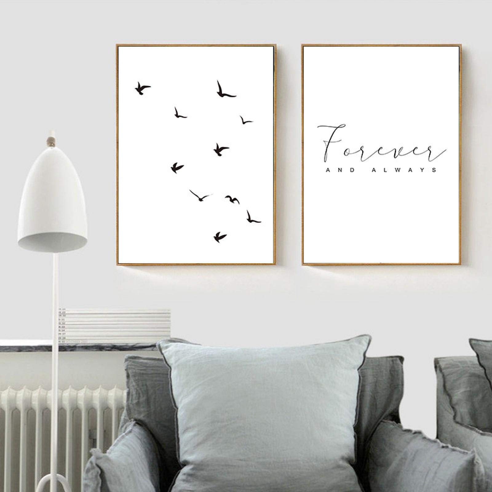 Affiche oiseau abstrait noir et blanc moderne 60x90cm cadre photo salon - 7