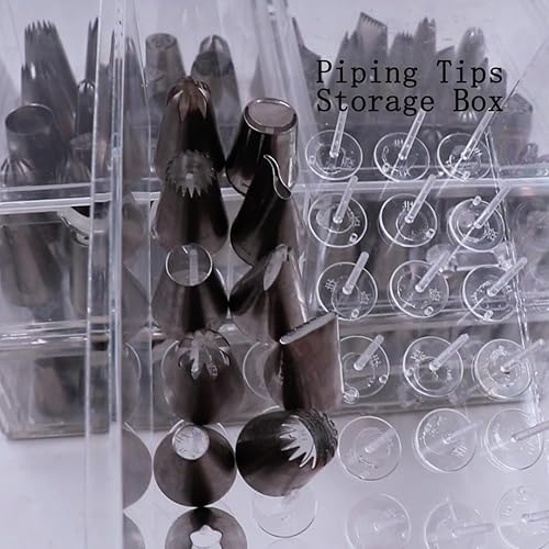 Miniatura 2 de Caja de almacenamiento de puntas de decoración de tartas, uñas de flores para glaseado, 200 piezas, no incluye caja