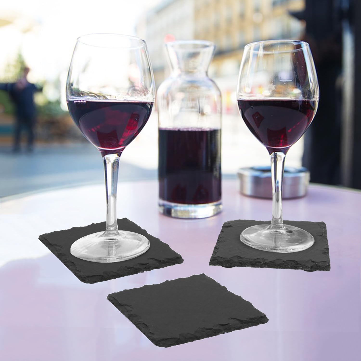50 Pack 4 Inch Slate Coasters,Coasters for Drinks, Black Stone Coaster with Anti-Scratch Bottom, Ideal for Home Decor, Bar, Housewarming Gifts, and Laser Engraving KUKLIPJIM - Image 7