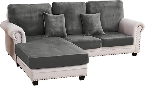 Miniatura 105 de Funda para sofá, funda de cojín de terciopelo elástico de 2 piezas, funda elástica lavable para asiento o respaldo, fundas de asiento de sofá para