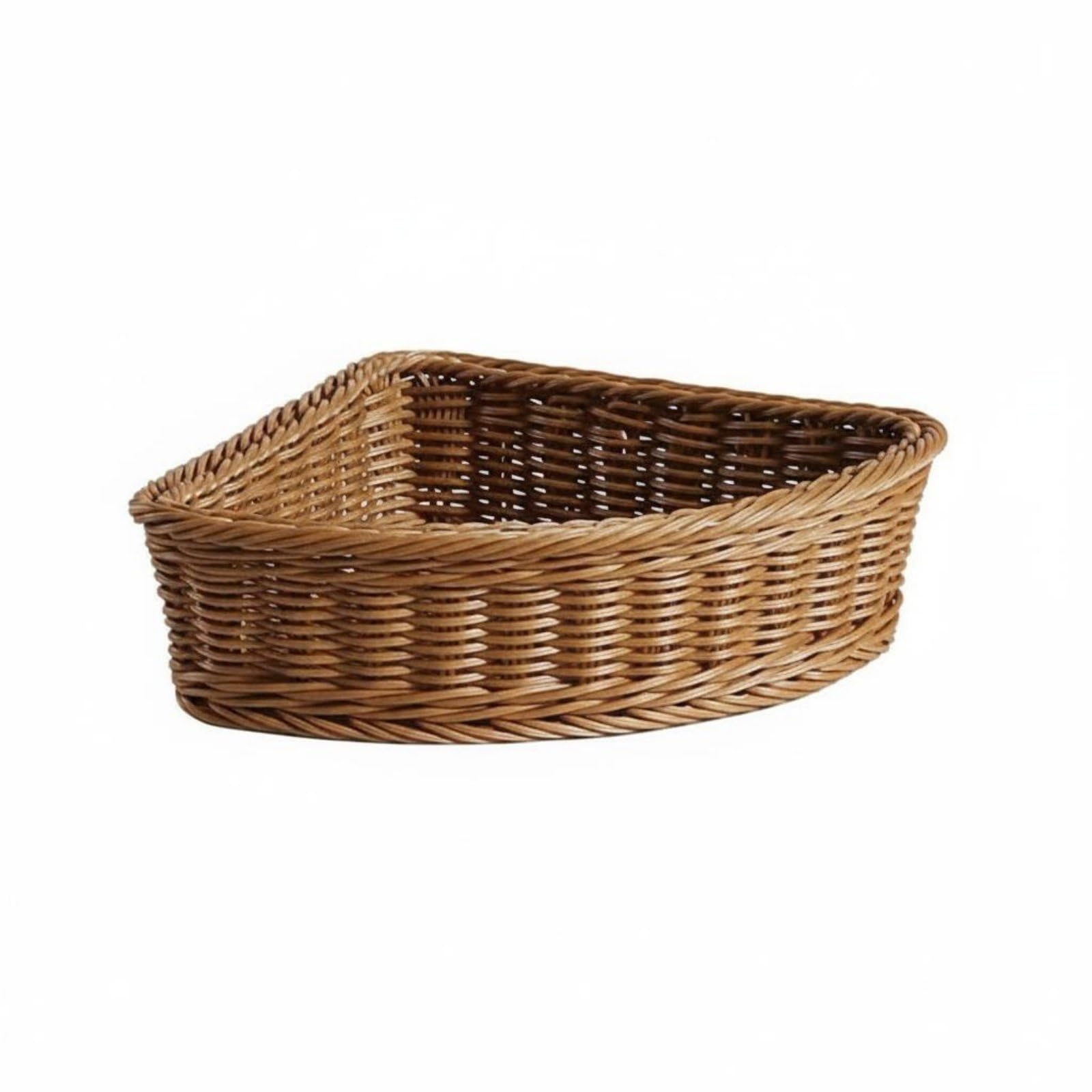 Reinforced Border Fan-Shaped Storage Basket Space Saving Imitation Rattan Basket Iron Frame Support Organizer Bin for Wardrobe, Bathroom, Desktop, Xs-image-37