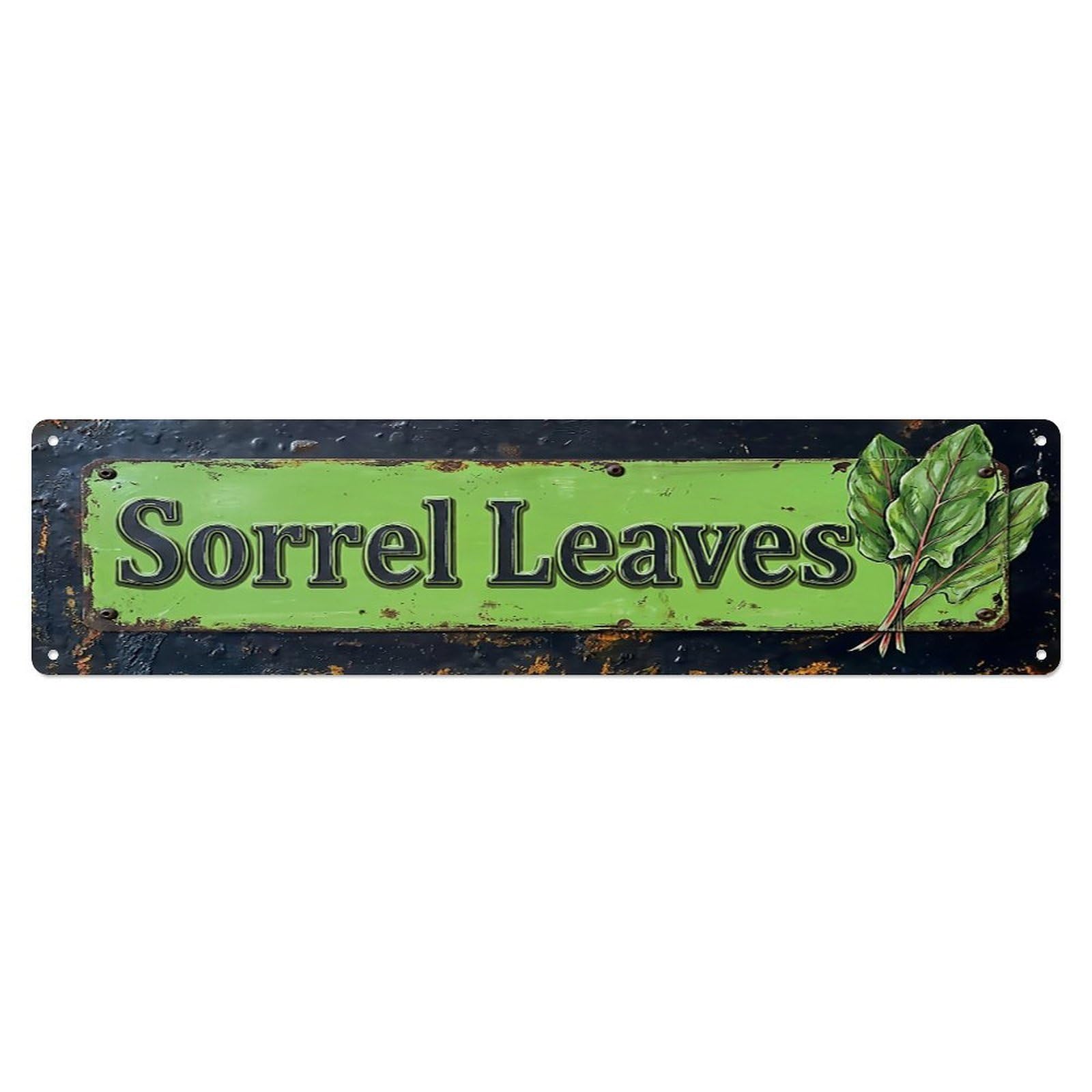 Vintage Sorrel Leaves Tart Farmhouse Metal Tin Sign