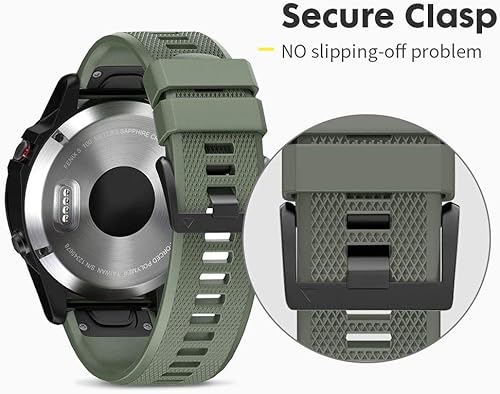 Vista 130 de NotoCity Compatible Fenix Band 26mm Width Soft Silicone Watch Strap for Fenix 5X Plus, 6X, 6X Pro, 3, 3 HR, Descent MK1, D2 Delta PX, D2 Charlie, 8