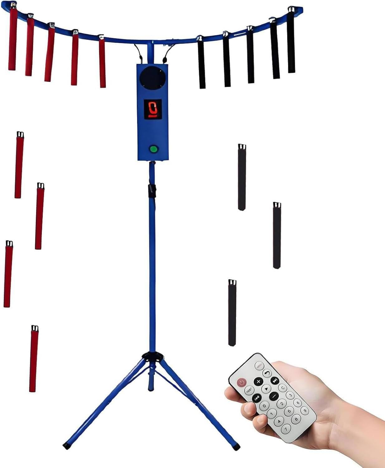 Macchina Reazione Stile Sala Giochi, Macchina Sfida Di Riflessi Blue | Con 10 Barre Cadenti, 3 Modalità Di Gioco, Musica Mp3 E Luci LED, 6 Livelli Difficoltà, Regolabile in Altezza 0,9–2 M