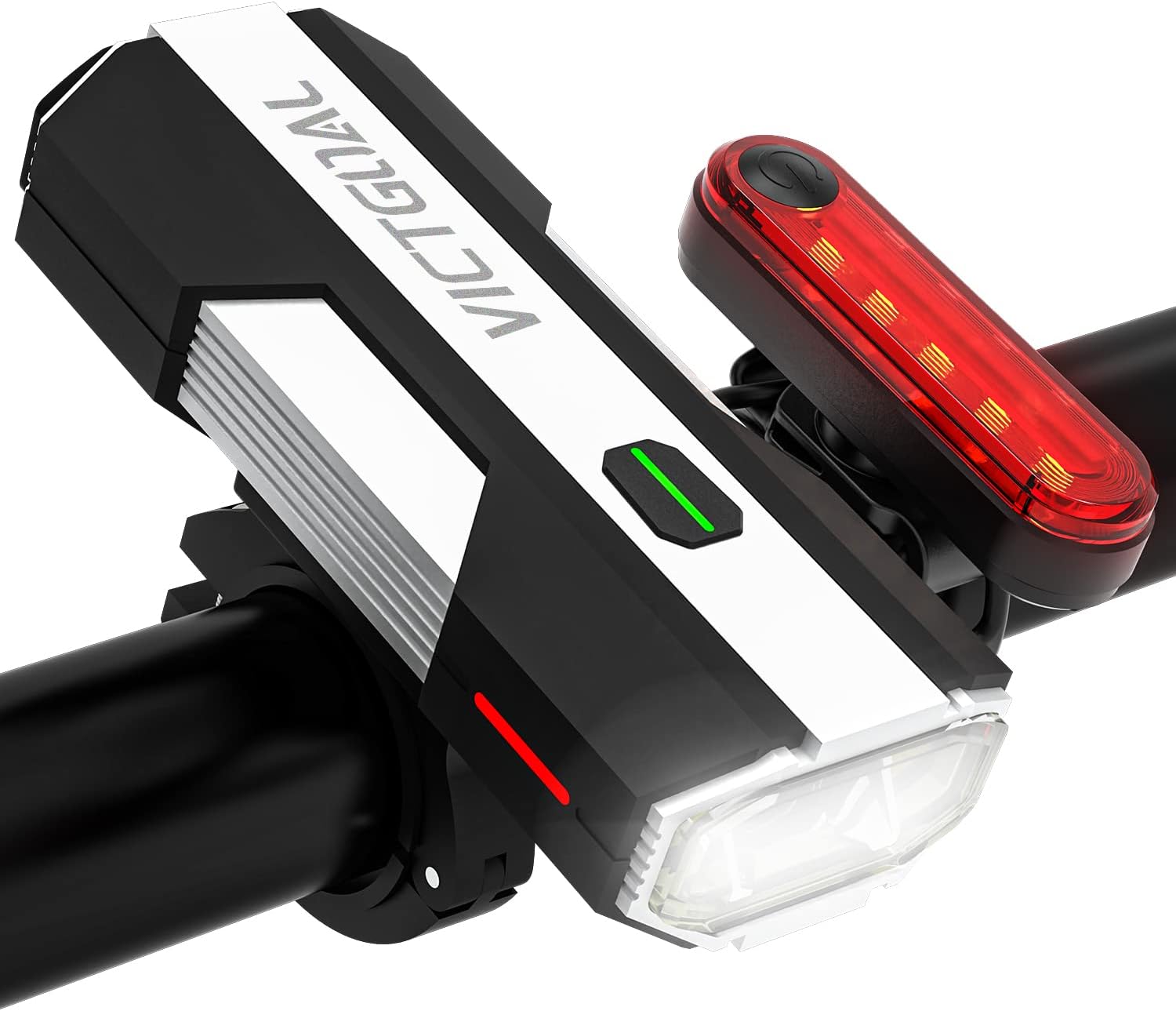 VICTGOAL Cycle Lights USB Rechargeable Bicycle Headlight and Tail Light Set, Powerful LED High Brightness with 6 Modes Waterproof Bicycle Lights Front and Back for Night Cycling (700 Lumen)