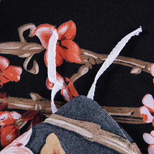 Getiann Black Floral Duvet Cover Set Full/Queen Comforter Cover Set 90"X90" 3 Pieces Bedding Soft Lightweight Bedding (Black Floral, Full/Queen) #TOP6