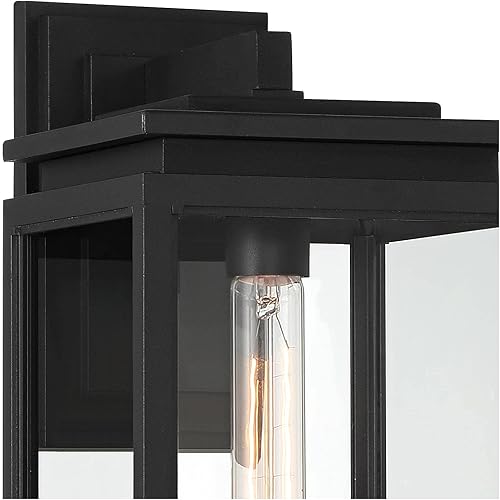 Miniatura 8 de Possini Euro Design Atkins - Lámpara de pared moderna de 14 14 pulgadas de alto para exteriores, para porche, casa, exterior, farol exterior