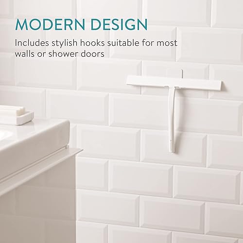 Miniatura 3 de Navaris Juego de 2 espátulas limpiadoras de ducha  Raspador para puerta de baño  Escobilla de ducha de silicona para puertas de vidrio  11.0 in x