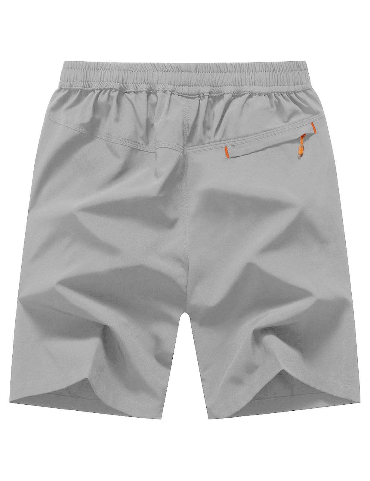 TBMPOY Męskie spodenki do biegania szybkoschnące lekkie spodenki na siłownię sportowe wędrówki outdoorowe aktywne szorty z kieszeniami na zamek błyskawiczny, 01-Jasnoszary, XL