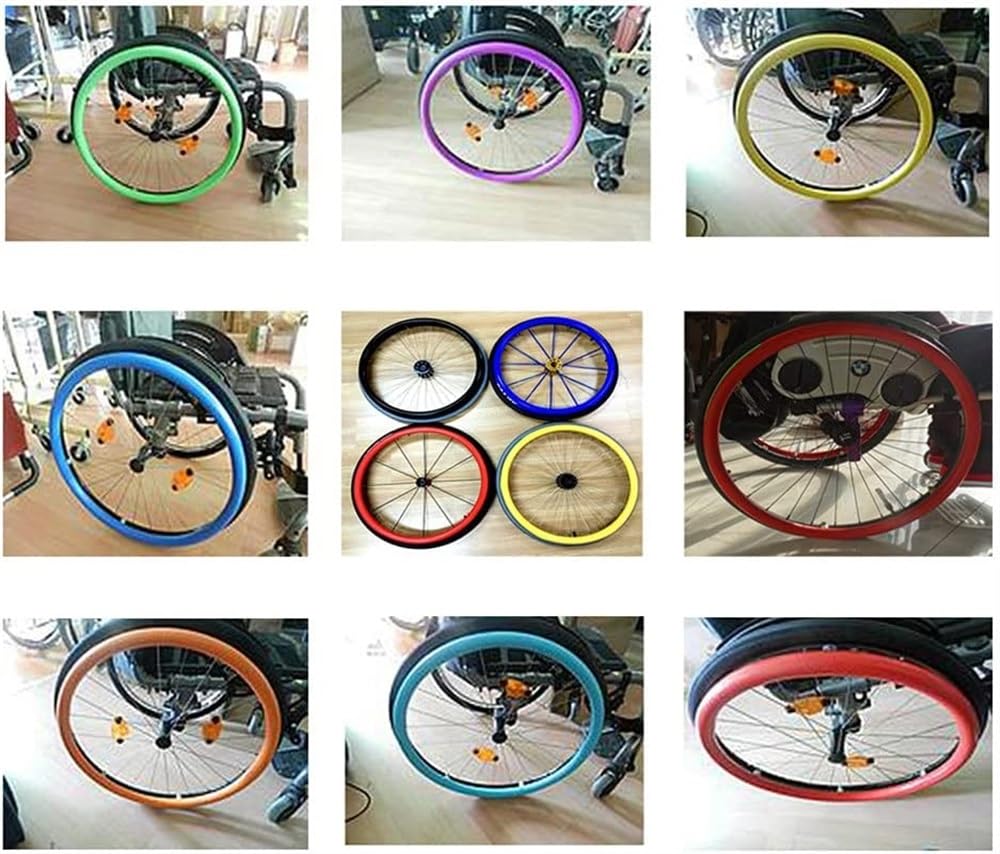 Fundas para llantas de silla de ruedas, antideslizantes, resistentes al desgaste, para empujar con la mano, funda para rueda trasera deportiva para silla de ruedas, mejora el agarre y la tracción, 1