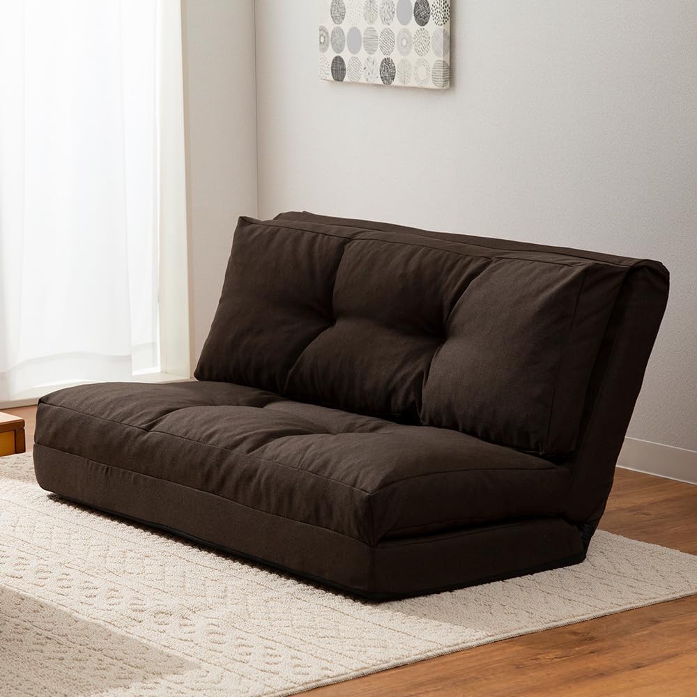 ブラウン ソファベッド 約120cm Amazon｜ソファーベッド マルチに使える3WAY 幅120cm 14段階