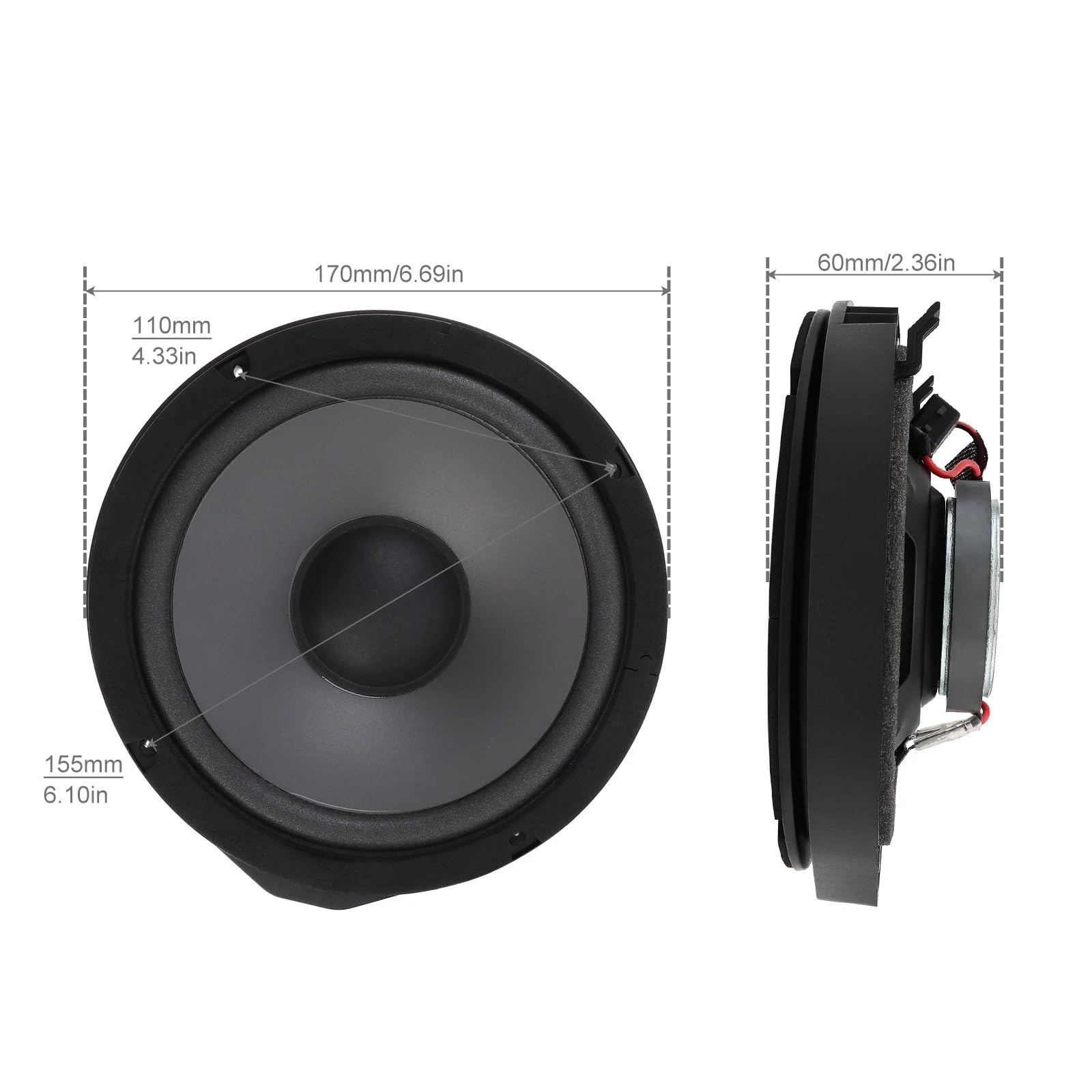 Car Audio Speaker 2 szt. 6,5-calowe głośniki samochodowe 600 W 2-drożny subwoofer samochodowy do drzwi samochodu muzyka stereo pełny zakres częstotliwości