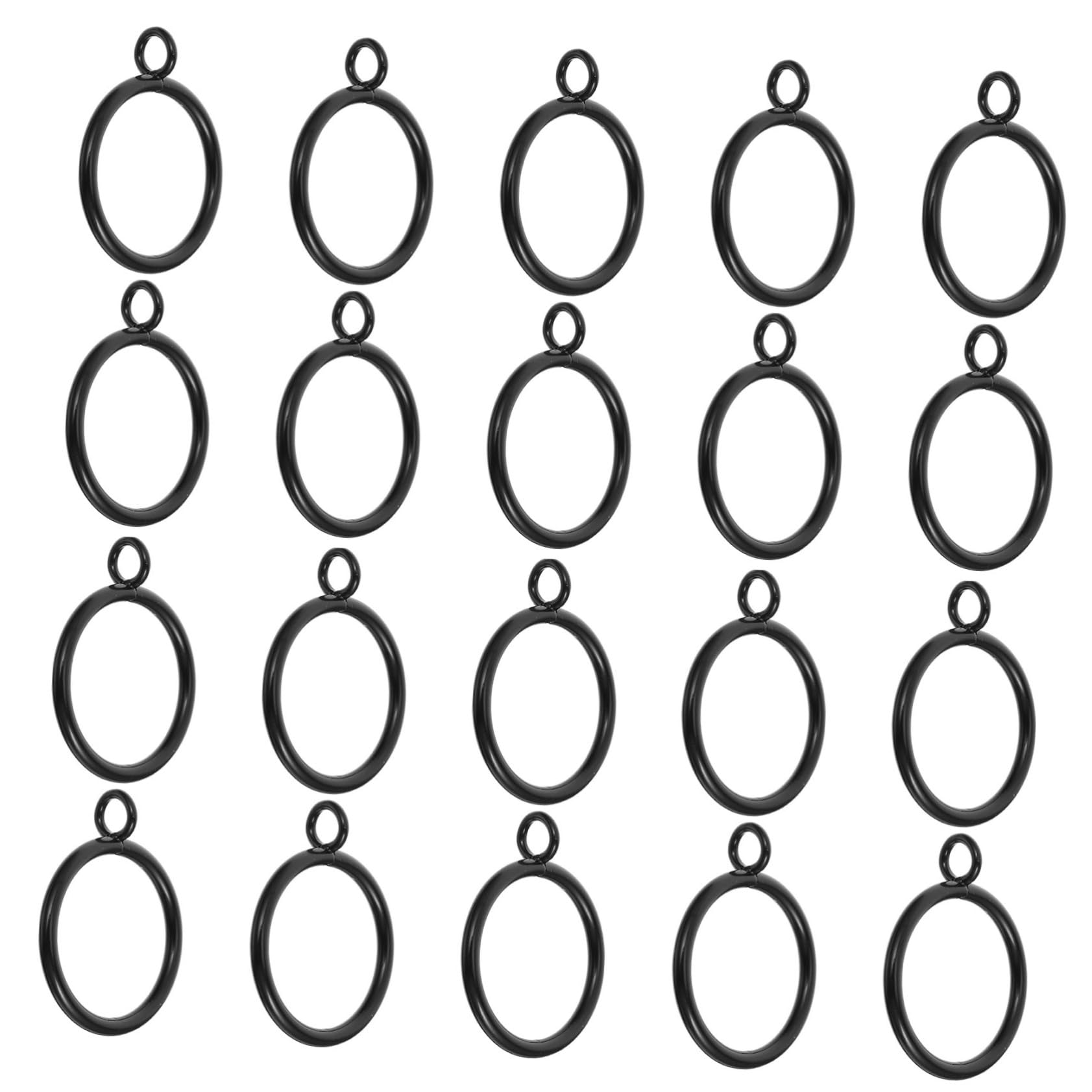 Cabilock 20pcs Curtain Hanging Ring Curtains Curtain Rod Rings Curtain Rod Eyelets Curtain Hardware Drapery Ring Eyelets Drapery Eyelet Hooks Curtain Rings Drapery Black Iron