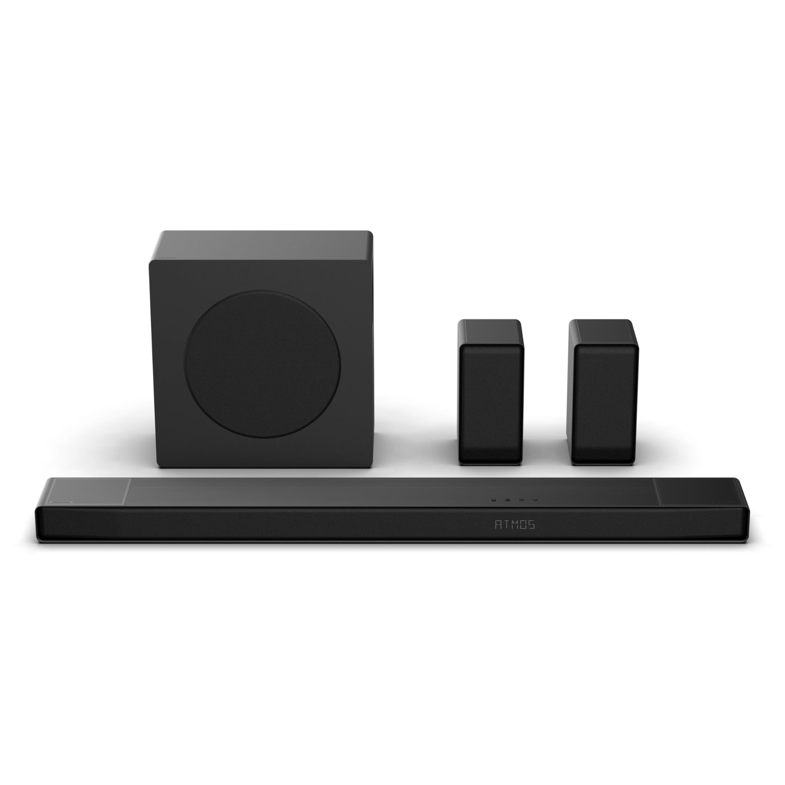 Hisense AX5140Q Soundbar 5.1.4, subwoofer wireless, potenza 600W, Supporta Dolby Atmos e DTS: X, Bluetooth, HDMI, USB, Ingresso Audio Ottico