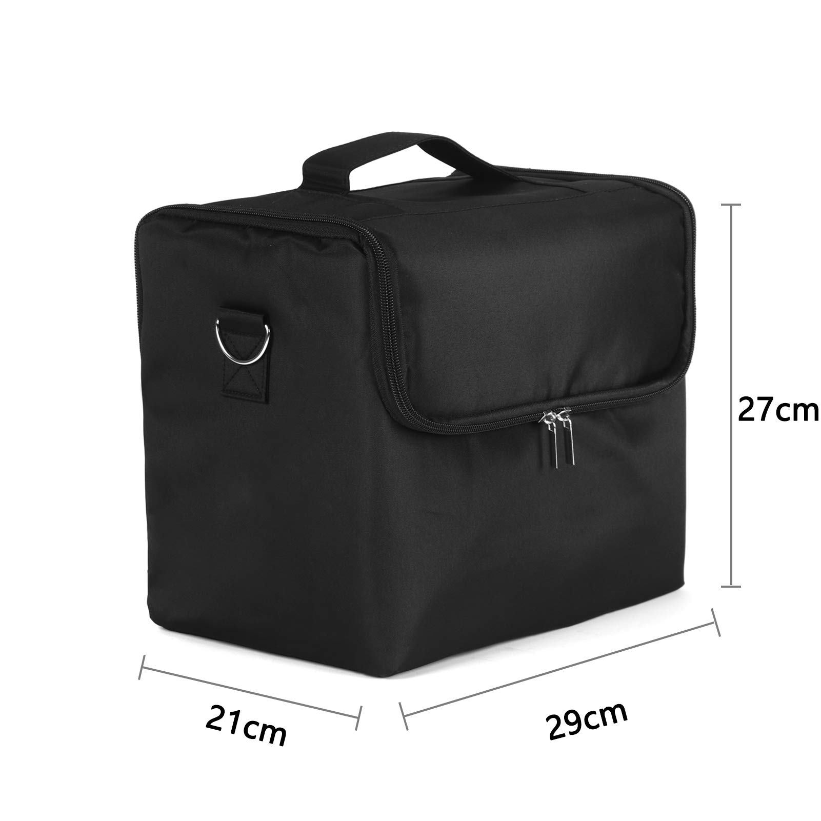 Profesjonalna kosmetyczka 28x20x25 cm, duży, przenośny organizer na kosmetyki z paskiem na ramię, nylonowa torba do przechowywania kosmetyków