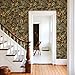 JiffDiff Black Floral Wallpaper Peel and Stick Antique Floral Wallpaper Damask Vector Flowers Paisley Wallpaper Self Adhesive William Morris Removable Wallpaper 17.7 X 118.11inch