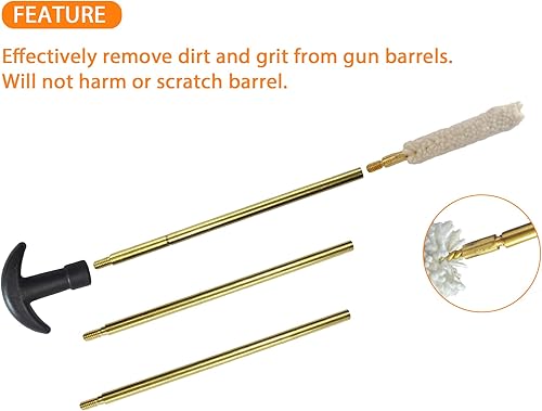 Miniatura 9 de . 22 Cal Bore Mop Gun Cepillo de limpieza para pistola de rifle de 22 lr (6 piezas)