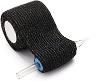 Vista 3 de Kingwei Paquete de 15 rollos de vendaje autoadhesivo de 2 pulgadas x 5 yardas, color negro, transpirable, cohesivo, cinta elástica autoadhesiva