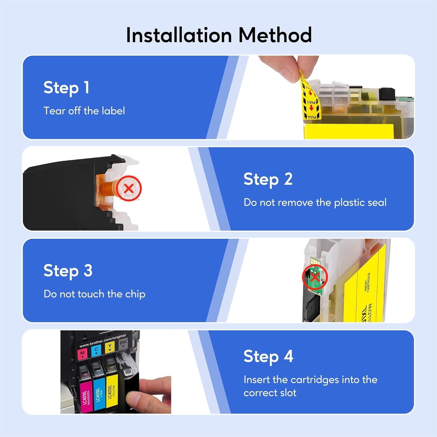 LC401XL Black Ink Cartridges Compatible for Brother LC401 LC401XL High Yield Work with Brother MFC-J1012DW MFC-J1170DW MFC-J1010DW Printer (2 Black)