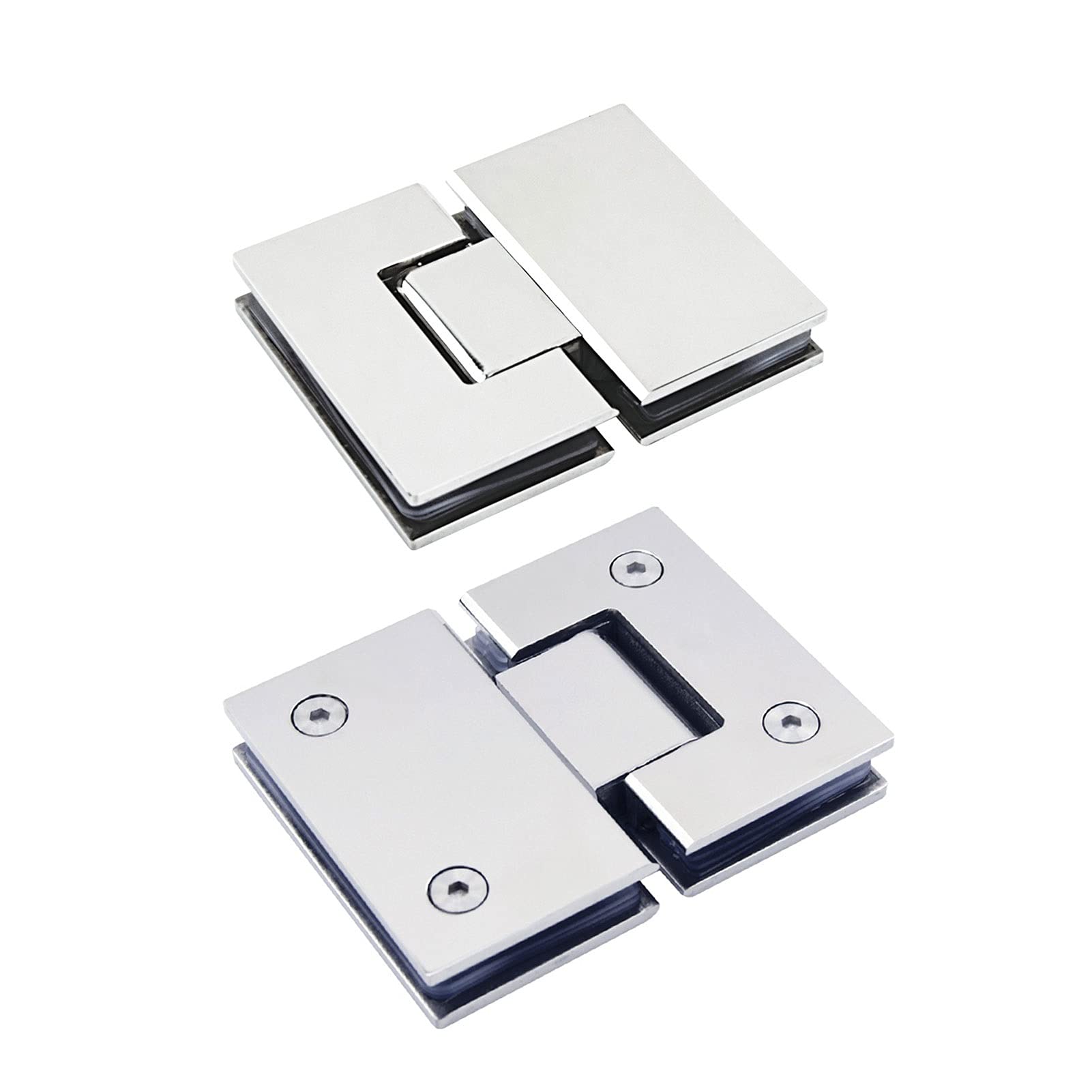 Myxjx One Color Hinges, Two 180 Degree, Heavy Bathroom Door Clamps, 304 Stainless Steel, Suitable For 8Mm-12Mm