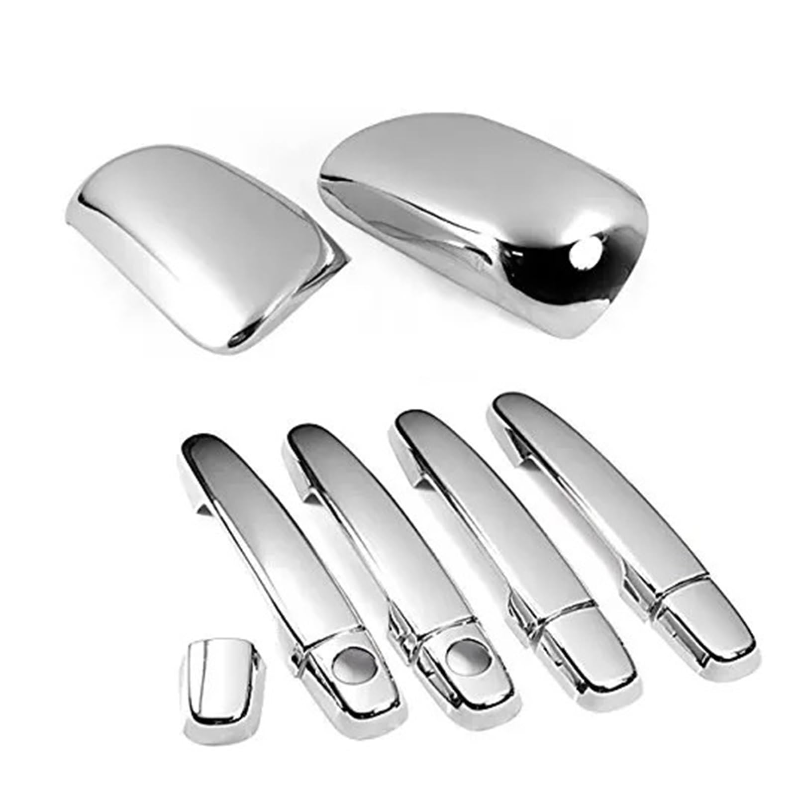Sauanmnktp One Color Exterior Door Handle For Car For Toyota For Corolla 2009-2013 For Yaris 2007-2011 Chrome Side Door Handle + Mirror Covers
