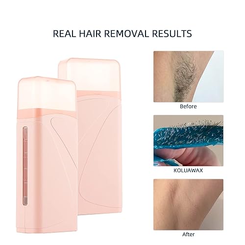 Miniatura 4 de Kit de rodillo de cera para depilación, kit de depilación para mujeres, kit de depilación enrollable, 1 calentador de cera portátil (calentador), 2
