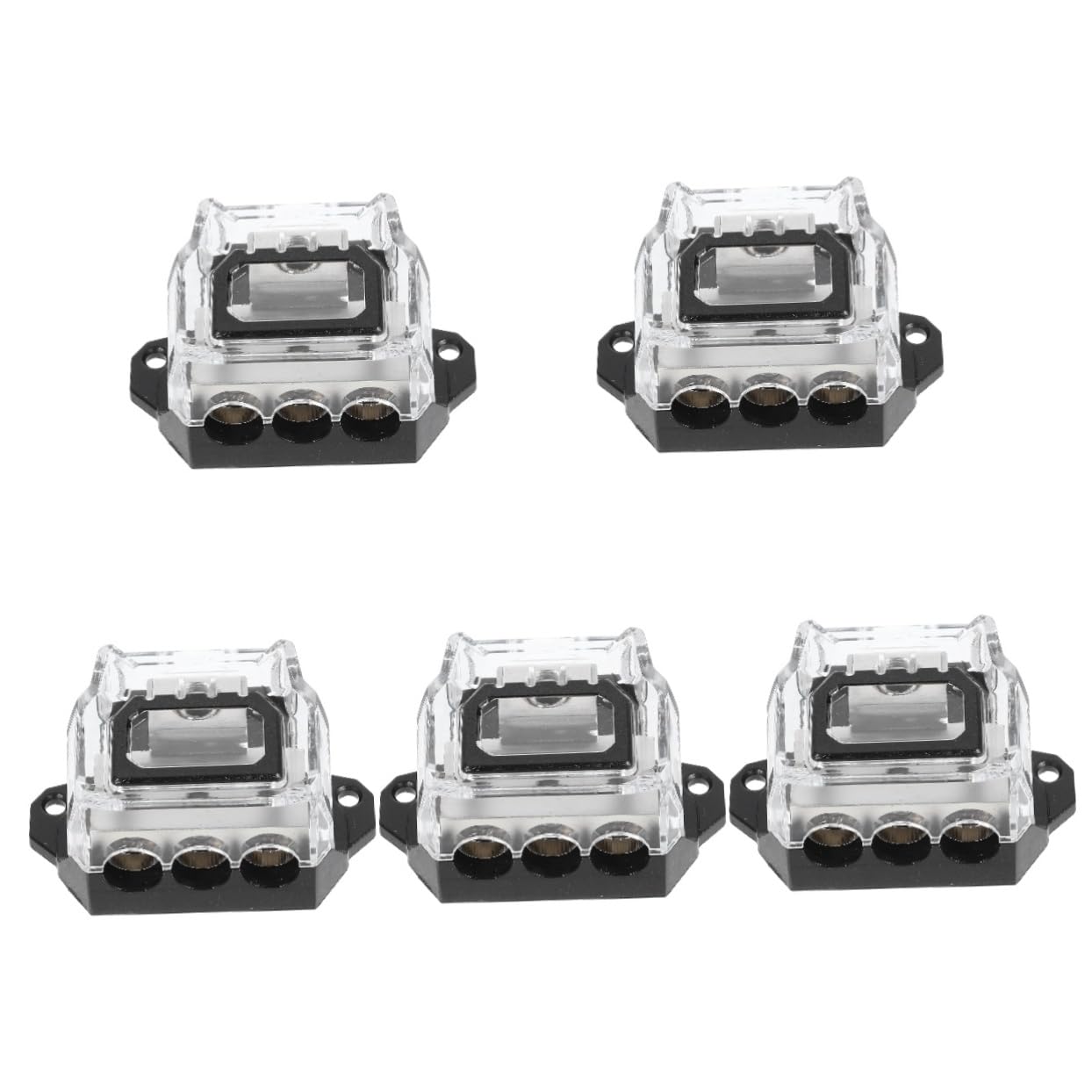 Gatuida 5stücke Sicherungsbox Für Auto-audioverstärker Wege Verteilung Schutz Vor Kurzschlüssen Universelle Kompatibilität Für Auto-Audio-Upgrade