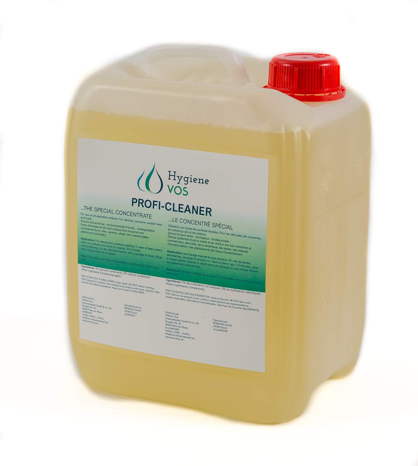 Hygiene VOS Nettoyant professionnel Concentré - Bidon de 5 L Nettoyant universel pour maison, caravane, Camping-Car, bateau et yacht