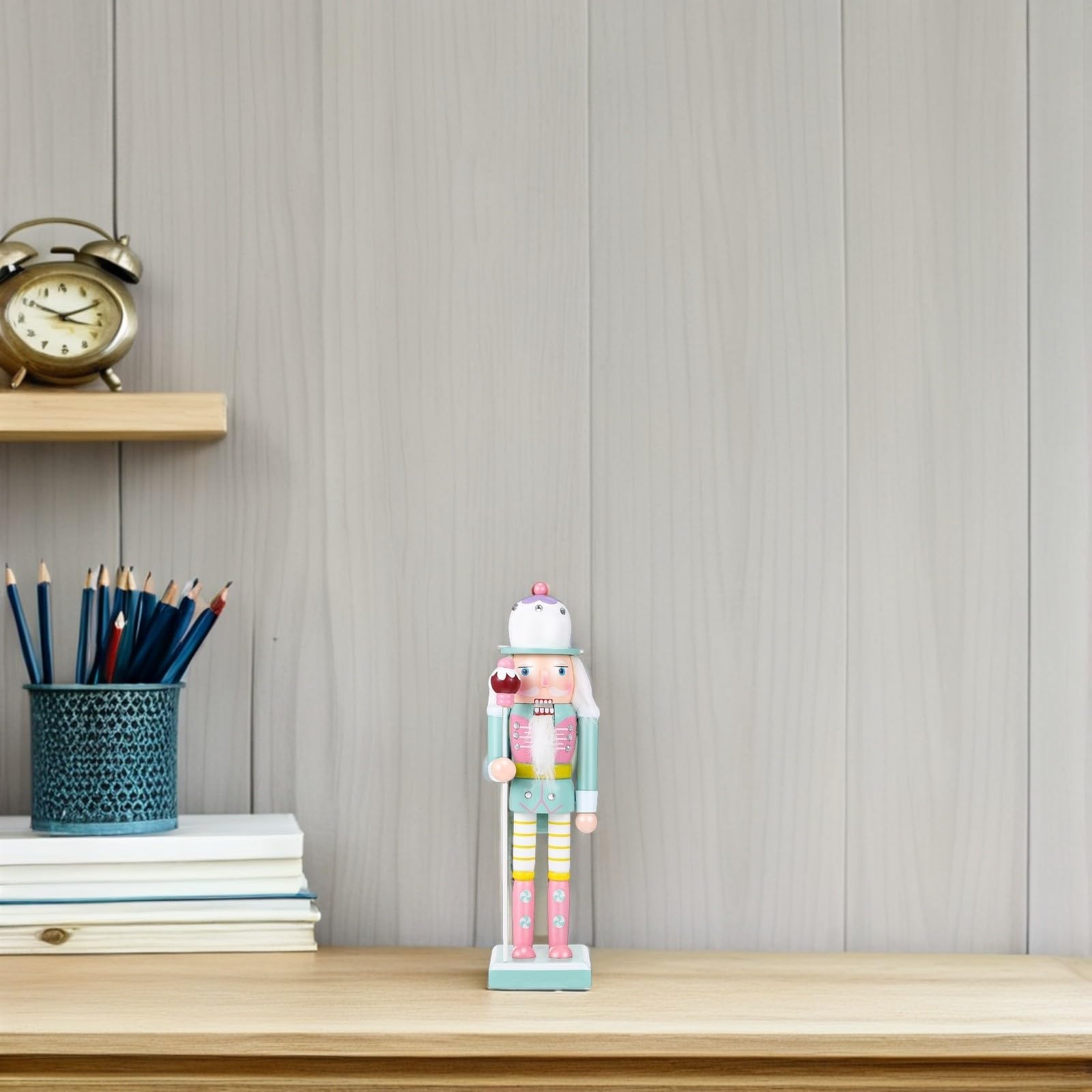 Soldato in Legno 25cm Decorazione Natalizia Classica e Creativa per Tavolo Ufficio e Feste di Natale e Facile da Posizionare