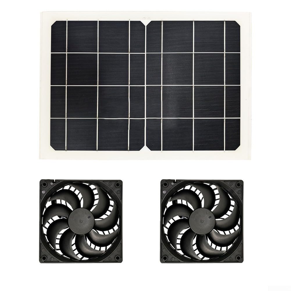 Ventilateur solaire contre chaleur humidité poulailler serre 15W