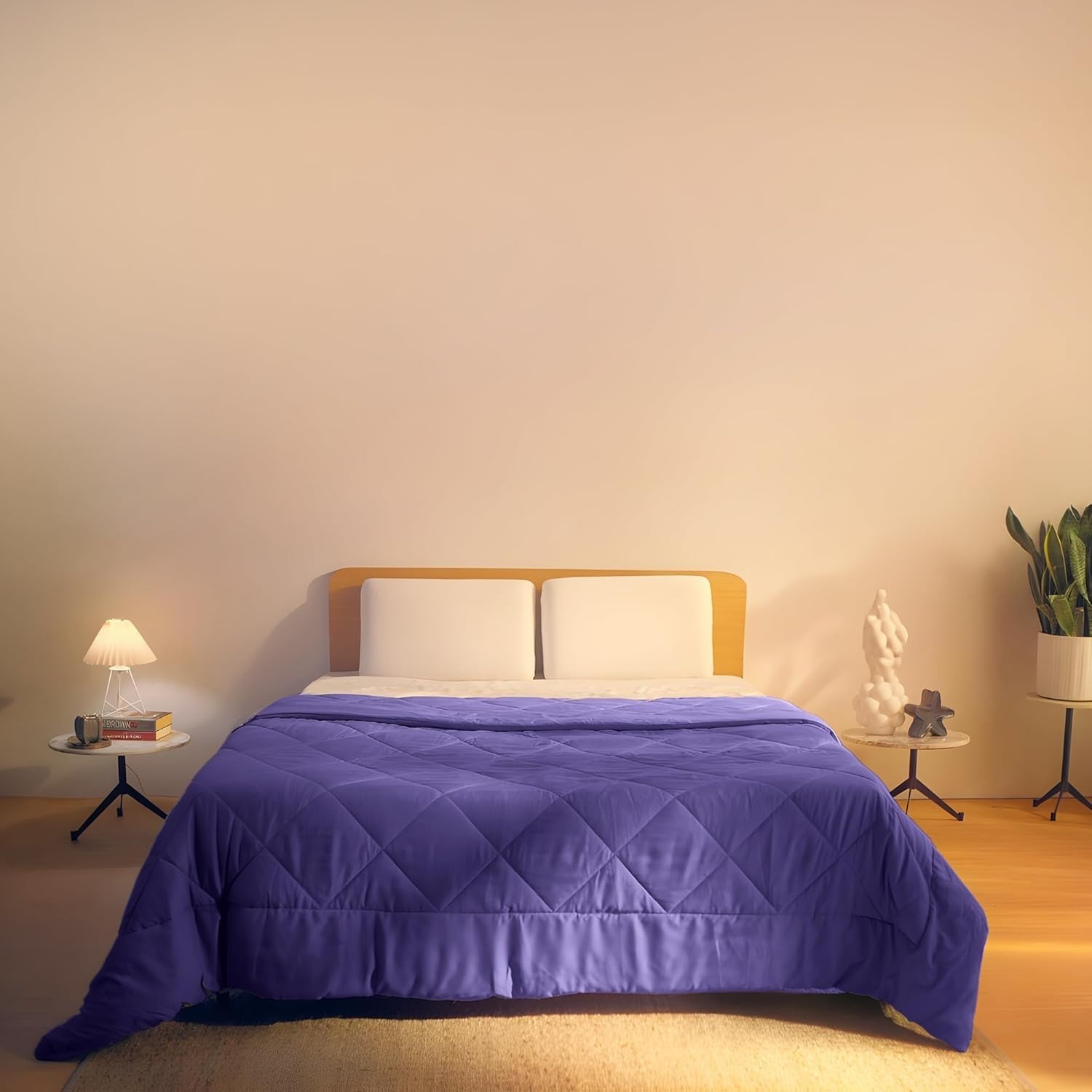 Reversible All Weather EverEase Comforter | Lavender and Blueberry Color | Single Size | 60" x 90"-image-34