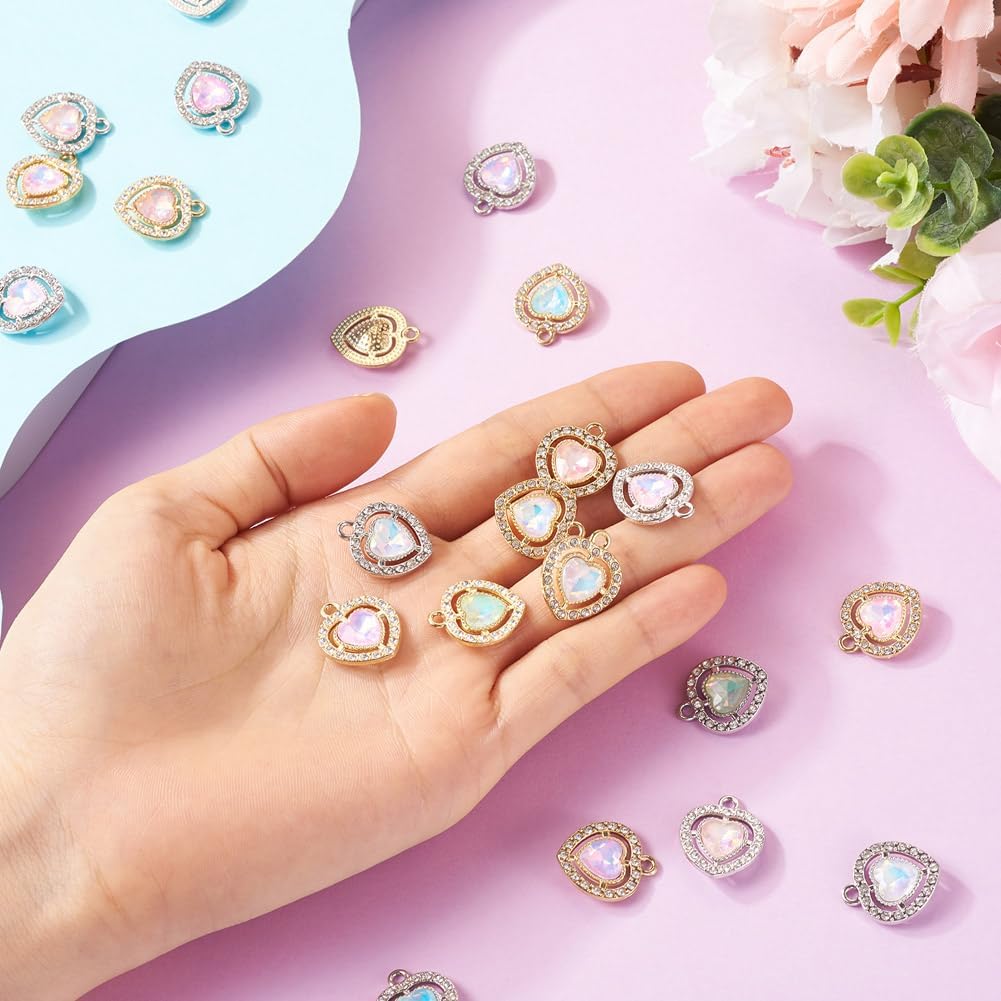 KISSITTY Alloy Glass Charms Crystal Alloy Pendants for DIY Jewelry Making - Image 5