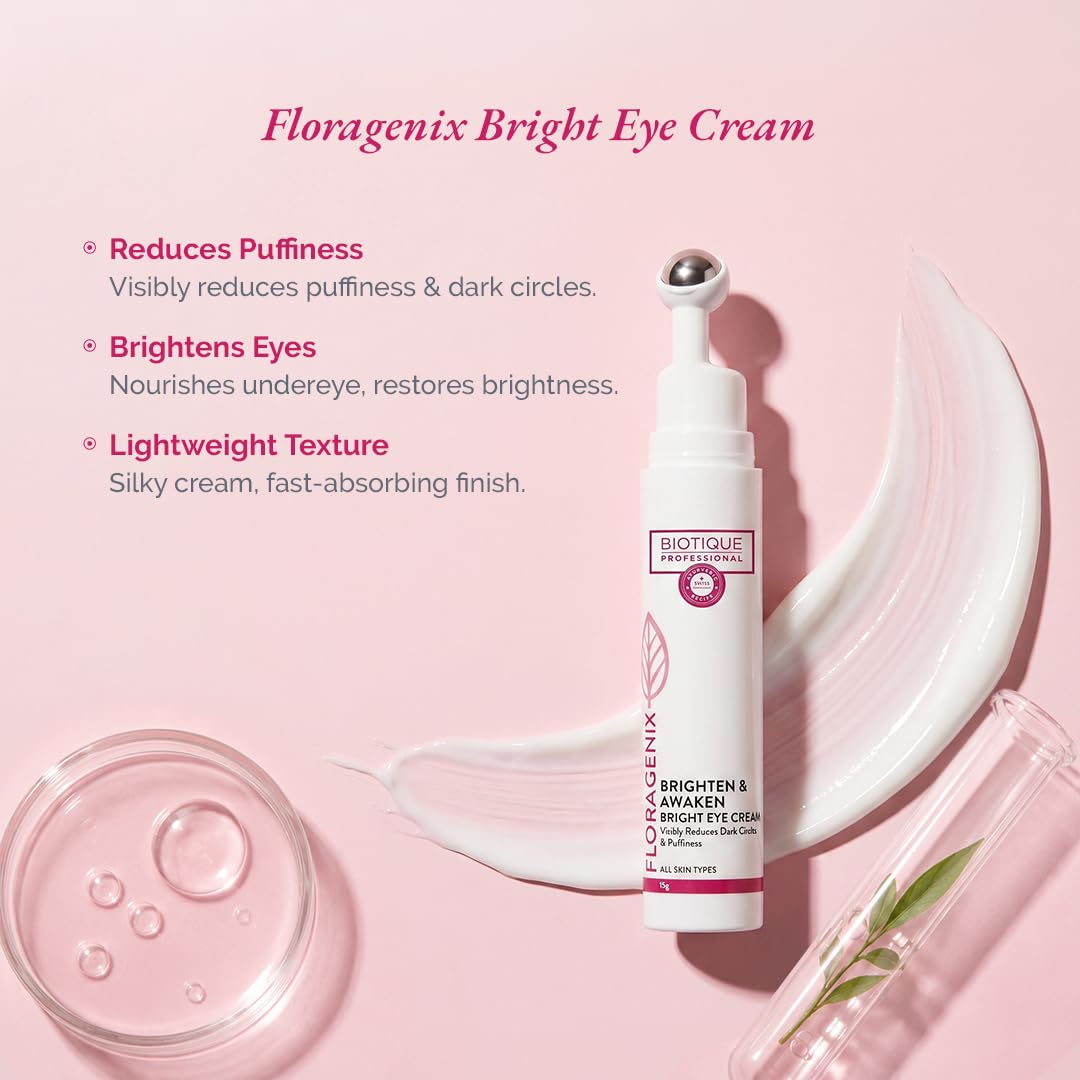 Biotique Professional Floragenix Brighten & Awakens Bright Eye Cream 15g — Amazon image 5