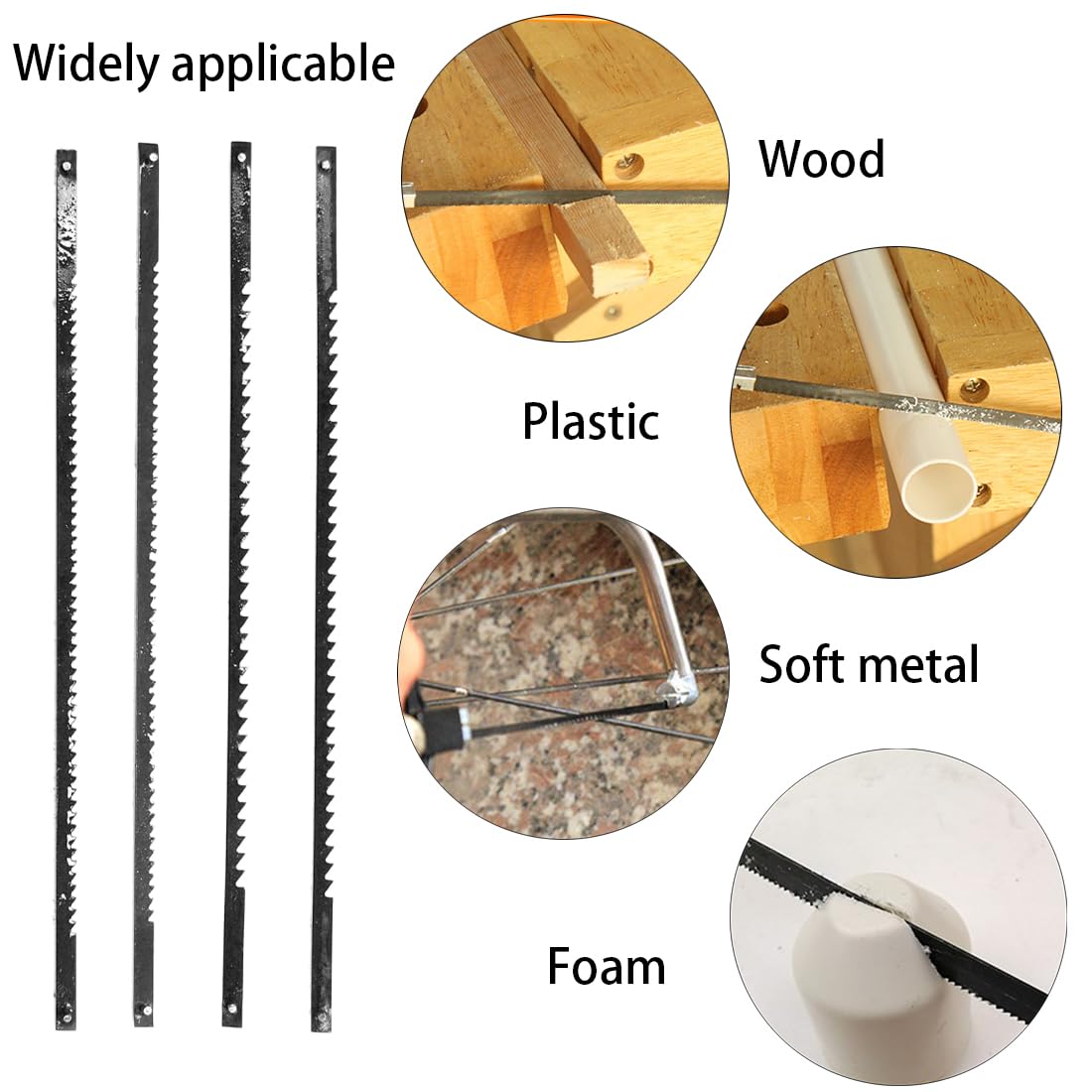 Set 24 Lame Sega A Gattuccio VIVIIHOO - Per Legno E Plastica, 10-24 Denti, Acciaio Carbonio - Foto 3