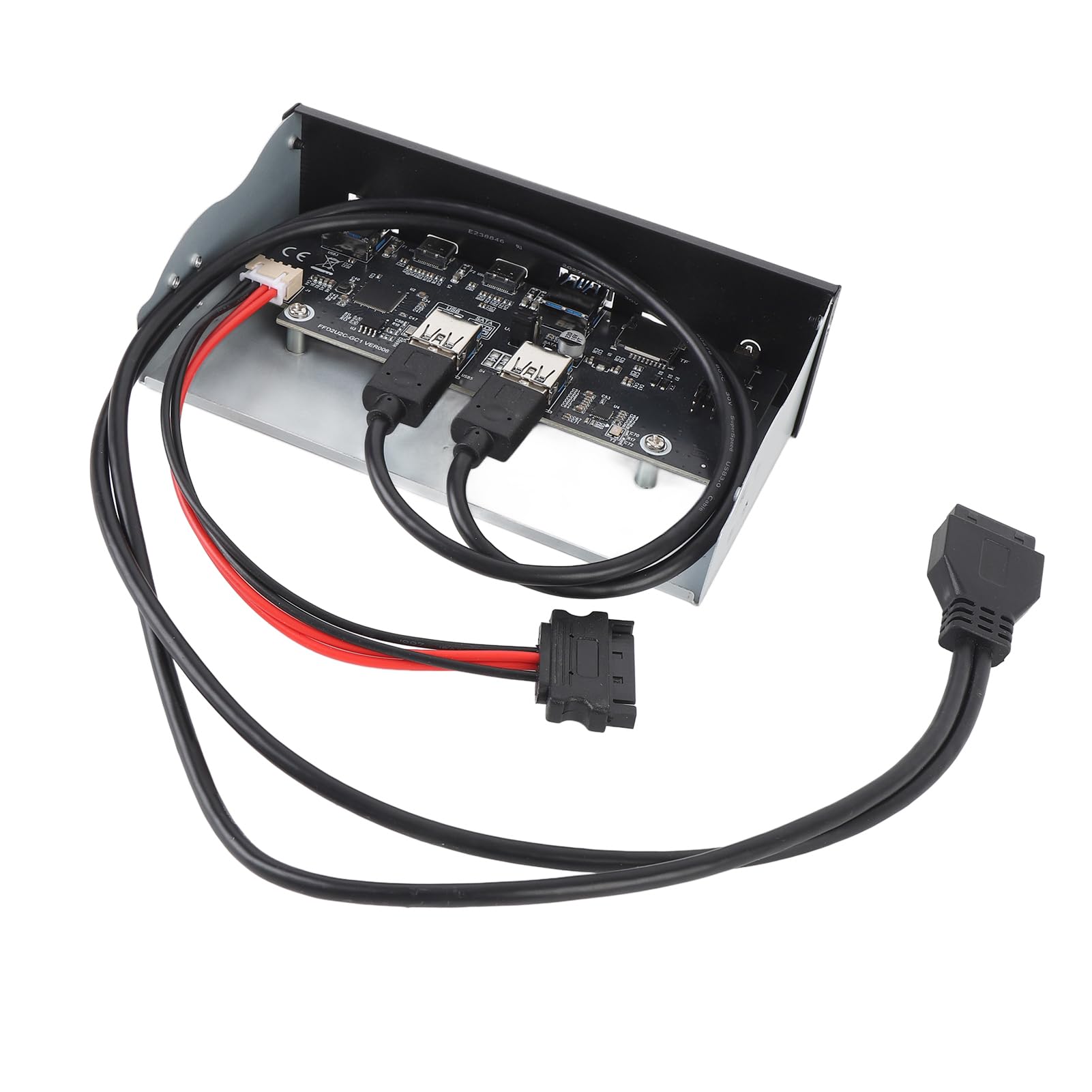 Hub USB C Interno da 19 Pin, 6 Porte USB 3.2 Gen 2x2 Pannello Frontale con 2 A e C, Lettore di Schede di Memoria e Jack, Trasferimento Dati A 5 Gbps, per Case di Computer PC Alloggiamento