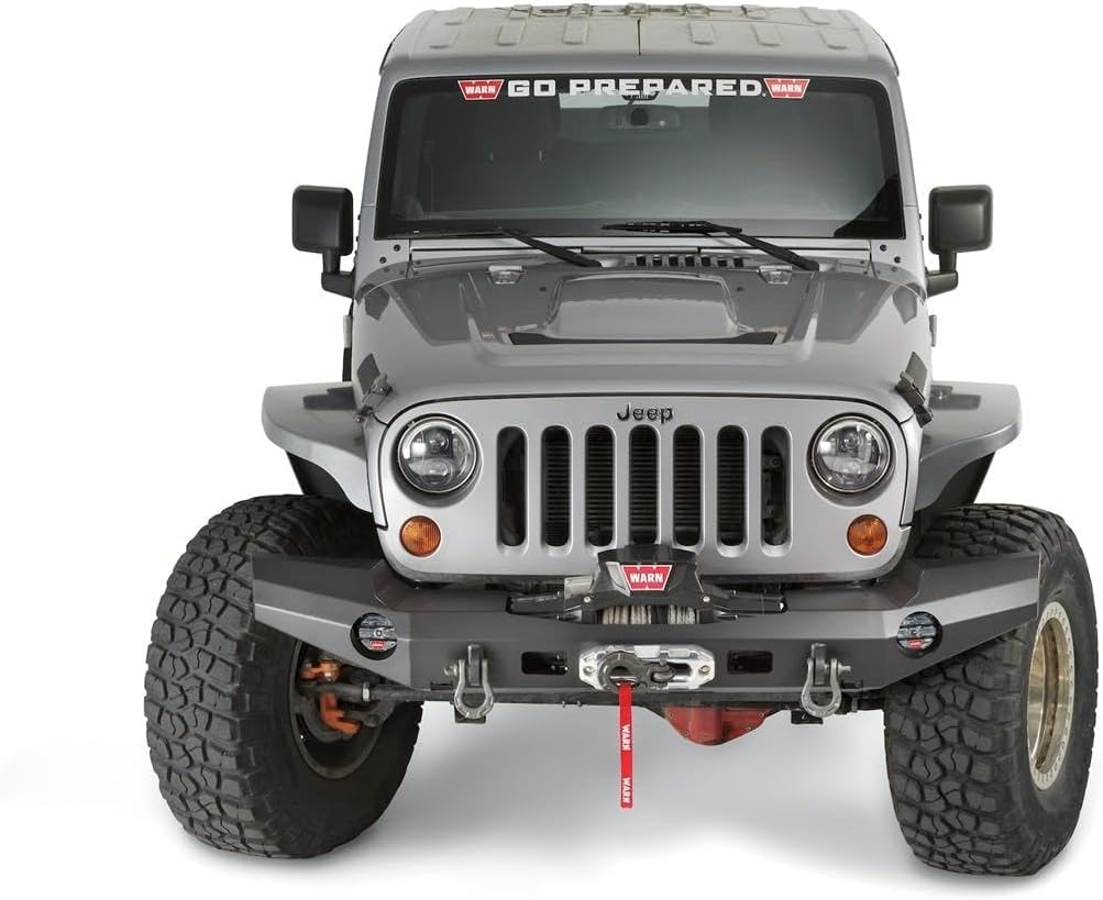 WARN 101420 Elite Series Full-Width Front Bumper for Jeep JK Wrangler, Without Grille Guard Tube