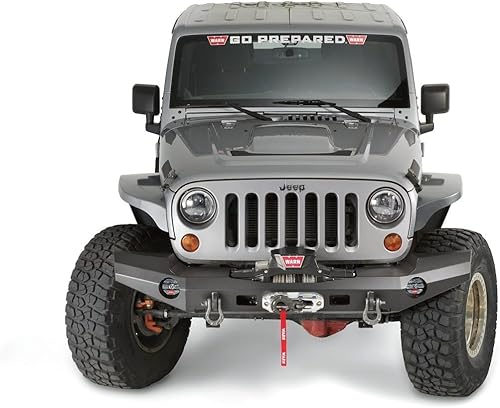 Miniatura 9 de WARN Parachoques delantero rechoncho serie Elite 101450 para Jeep JK Wrangler, con tubo protector de rejilla