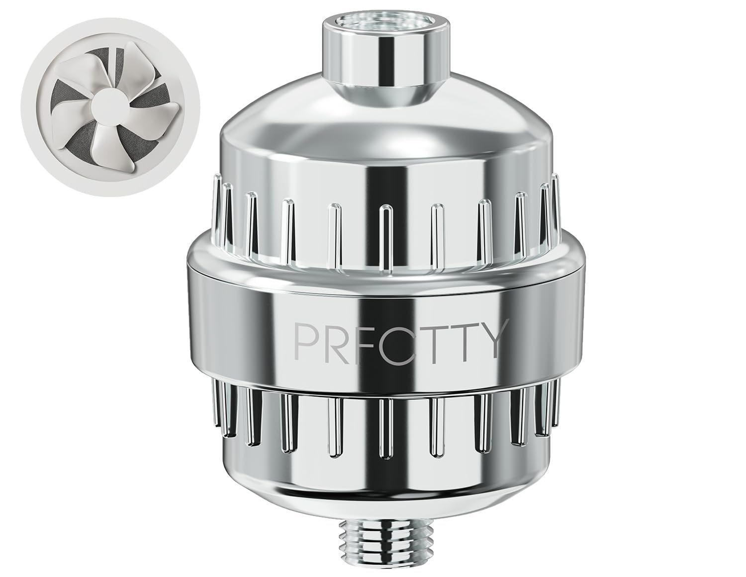 25-Stage Shower Filter prevents scale buildup,Revitalize Hair Skin &amp; Nails with Purifying Water, softener hard water,99% Lead Chlorine, Fluoride &amp; Chemicals removed. High-Output Fan Technology,Chrome