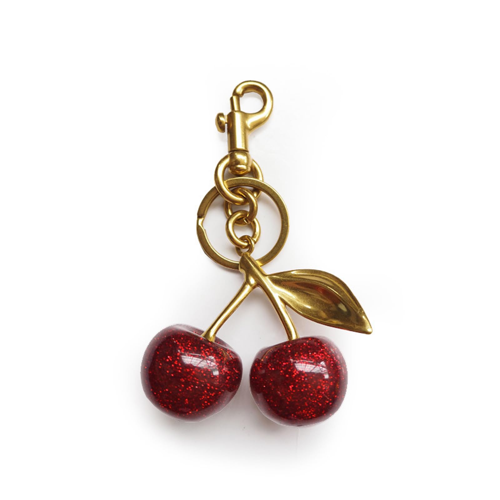 Baizhong Women's Gj-Jinhong Cherry Bags Charm Stylish,Cute Keychain Comes With Shiny Resin Metal Keychain Accessories For Backpacks,Wallets