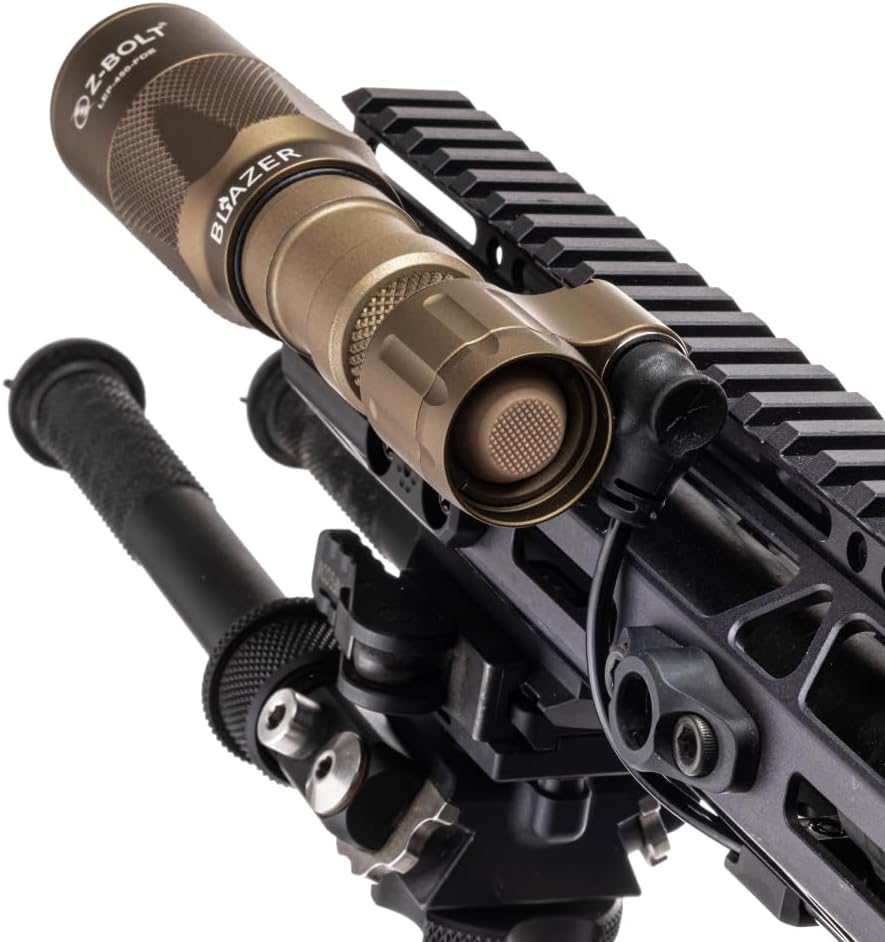 Z-BOLT® Gen 3 Blazer LEP Tactical Weapon Light with Beam Diffuser. Short Barrel. 1 pc 18350 Light Body & Tailcap - 1100 Meter Range & 315,000 Candela (FDE)